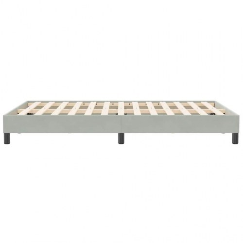 Sengeramme i fløjl 120x210 cm - lysegrå enkeltseng med lamelbund