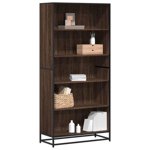 Bogreol 80,5x35x170,5 cm konstrueret træ brun egetræsfarve