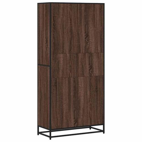Bogreol 80,5x35x170,5 cm konstrueret træ brun egetræsfarve