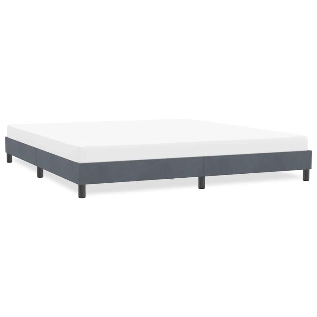 Sengeramme uden madras 180x210 cm fløjl mørkegrå