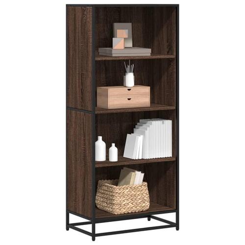 Bogreol 60x35x139 cm konstrueret træ brun egetræsfarve