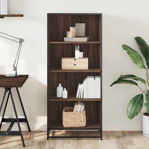 Bogreol 60x35x139 cm konstrueret træ brun egetræsfarve