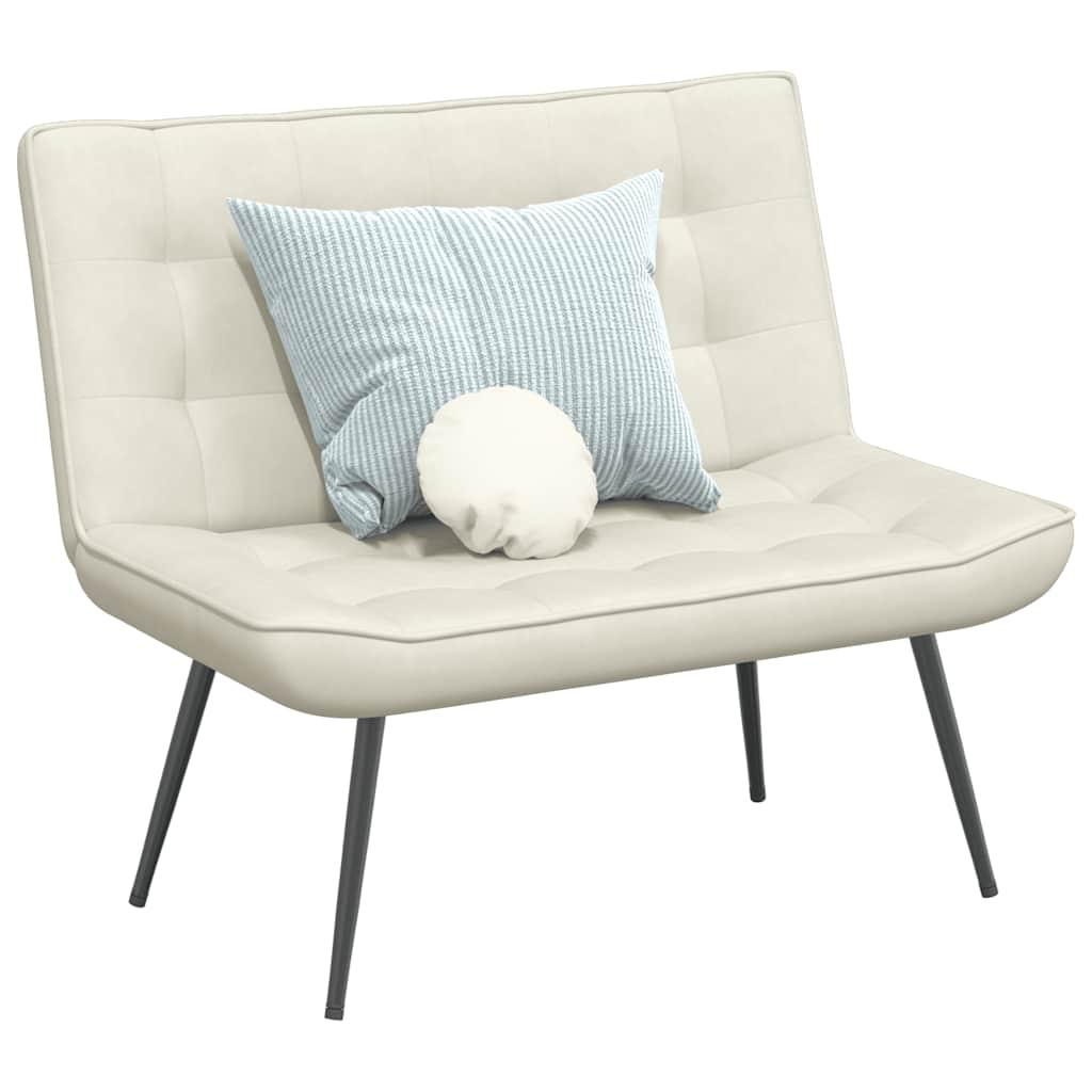Bænk 110x74x84 cm velour cremefarvet billede