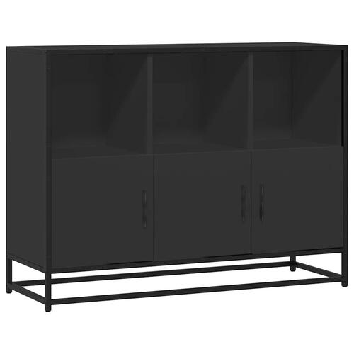 Skab 100x35x76 cm konstrueret træ sort