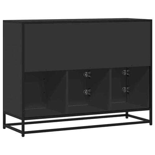 Skab 100x35x76 cm konstrueret træ sort