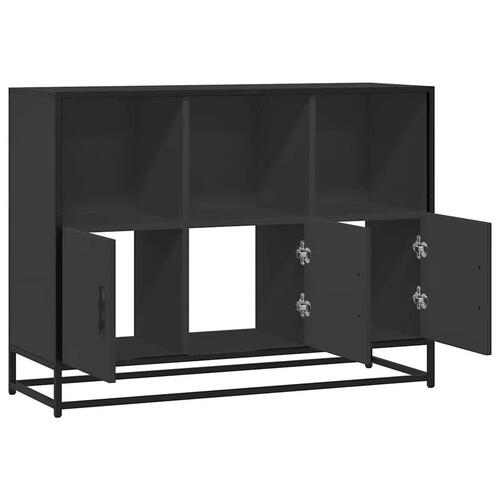 Skab 100x35x76 cm konstrueret træ sort