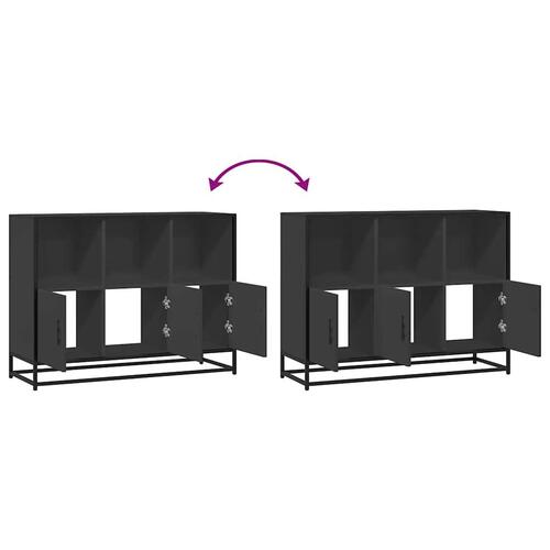 Skab 100x35x76 cm konstrueret træ sort
