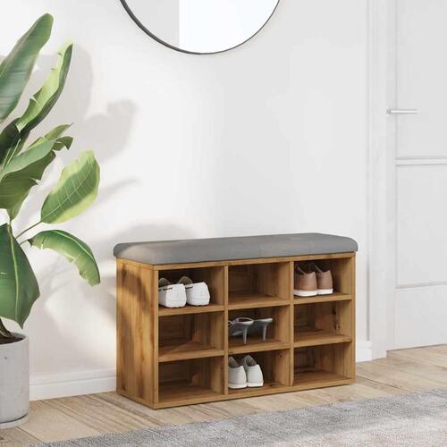 Skobænk 82x32x50 cm konstrueret træ kunsteg