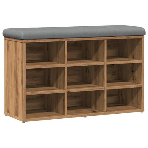 Skobænk 82x32x50 cm konstrueret træ kunsteg