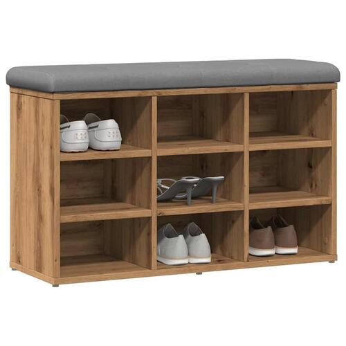 Skobænk 82x32x50 cm konstrueret træ kunsteg