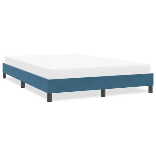 Sengeramme uden madras 140x210 cm fløjl mørkeblå