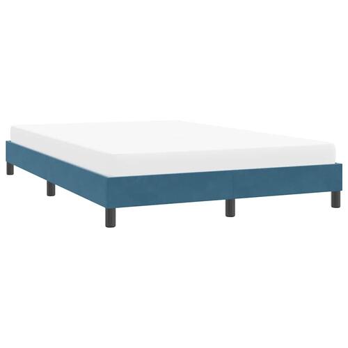 Sengeramme uden madras 140x210 cm fløjl mørkeblå