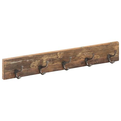 Knagerække med 5 knager 100x2,5x15 cm massivt genbrugstræ
