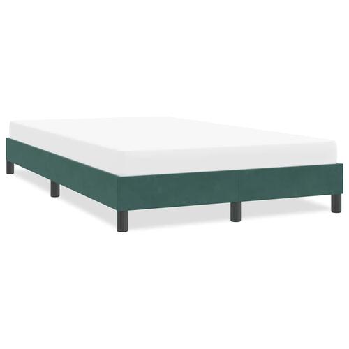 Sengeramme uden madras 120x210 cm fløjl mørkegrøn
