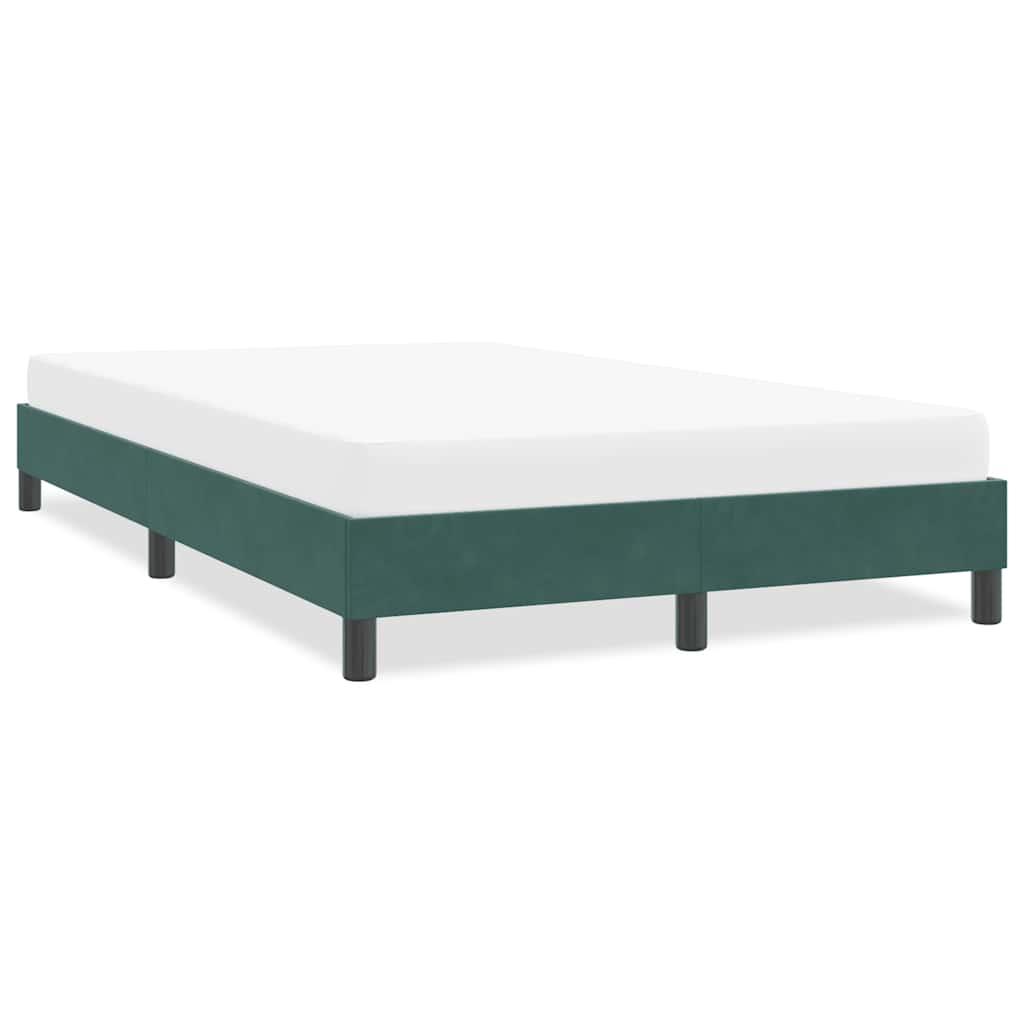 Sengeramme uden madras 120x210 cm fløjl mørkegrøn