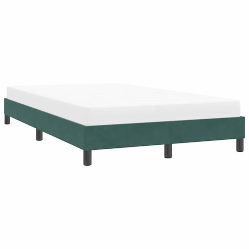 Sengeramme uden madras 120x210 cm fløjl mørkegrøn
