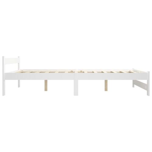 Sengestel 180x200 cm massivt fyrretræ hvid