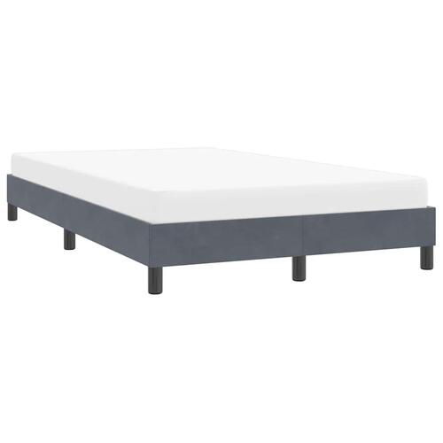 Sengeramme uden madras 120x210 cm fløjl mørkegrå