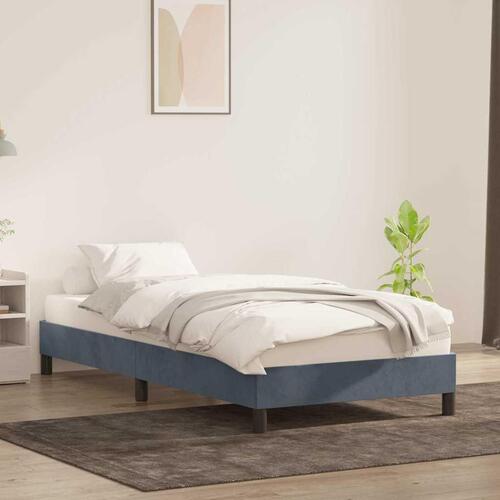 Sengeramme uden madras 90x220 cm fløjl mørkegrå