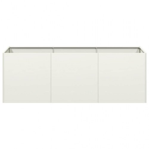 Plantekasse i hvid - 120×40×40 cm i koldvalset stål
