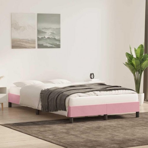Sengeramme i fløjl - 120 × 220 cm, lyserød