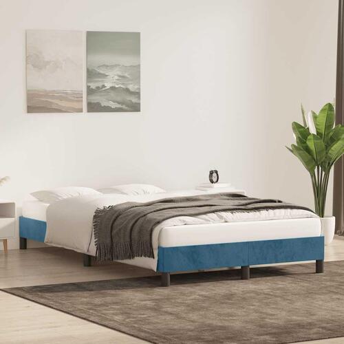 Sengeramme uden madras 120x210 cm fløjl mørkeblå