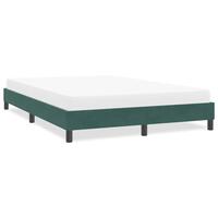 Sengeramme uden madras 140x210 cm fløjl mørkegrøn
