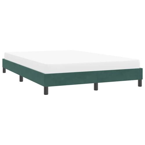 Sengeramme uden madras 140x210 cm fløjl mørkegrøn