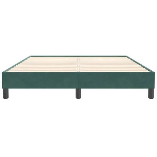 Sengeramme uden madras 140x210 cm fløjl mørkegrøn