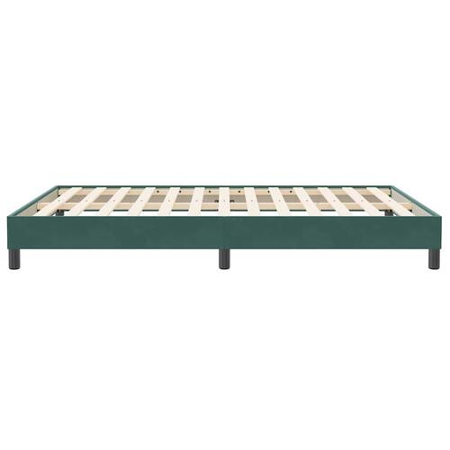 Sengeramme uden madras 140x210 cm fløjl mørkegrøn