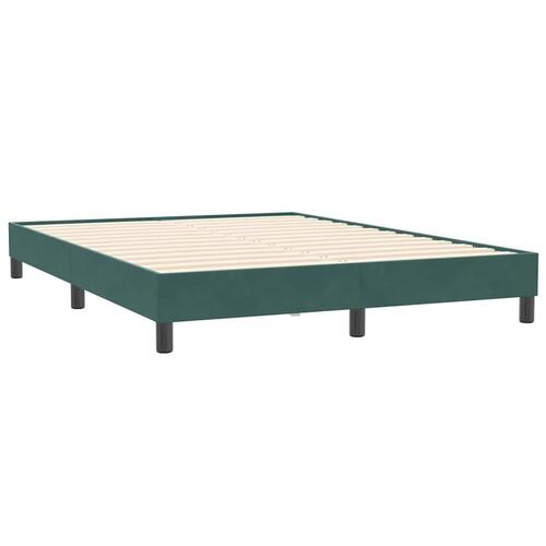 Sengeramme uden madras 140x210 cm fløjl mørkegrøn