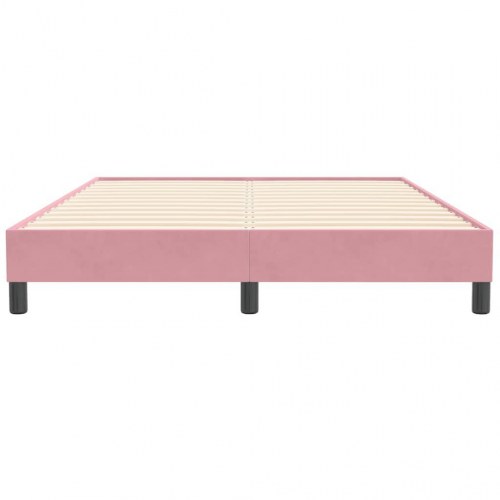 Sengeramme i fløjl - 160 x 210 cm, lyserød