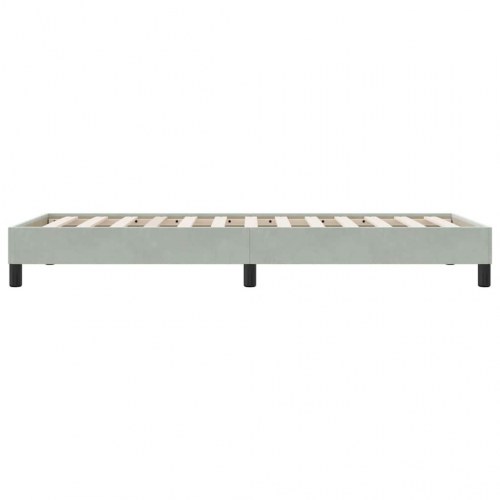 Sengeramme i fløjl - 100×200 cm, lysegrå