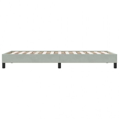 Sengeramme 90x220 cm i lysegrå fløjl med lamelbund