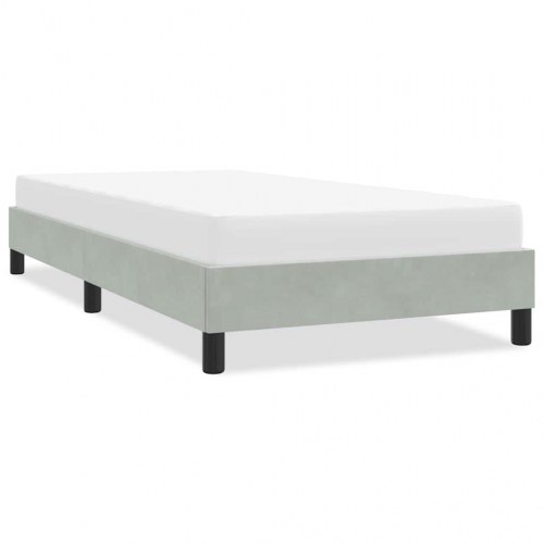 Sengeramme uden madras 80×220 cm - fløjl, lysegrå