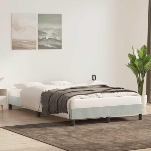 Sengeramme uden madras 80×220 cm - fløjl, lysegrå
