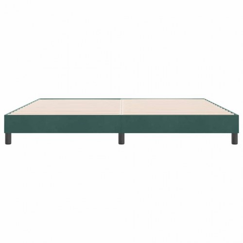 Sengeramme i fløjl 180x210 cm - mørkegrøn, med lamelbund