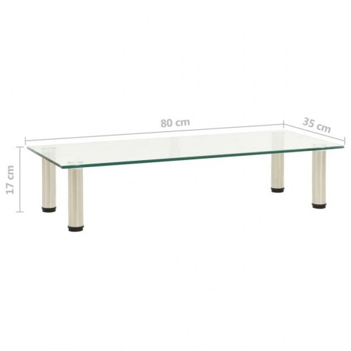 Tv-bord 80x35x17 cm hærdet glas transparent