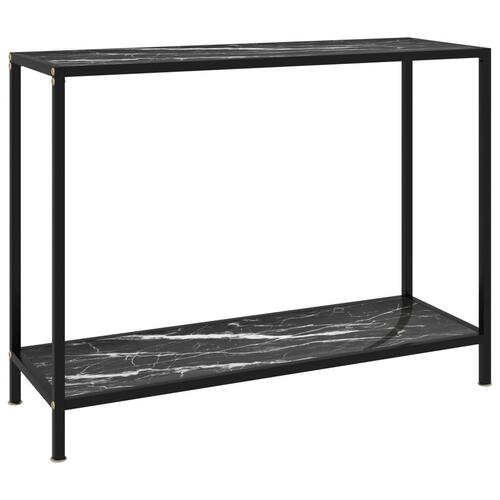Konsolbord 100x35x75 cm hærdet glas sort