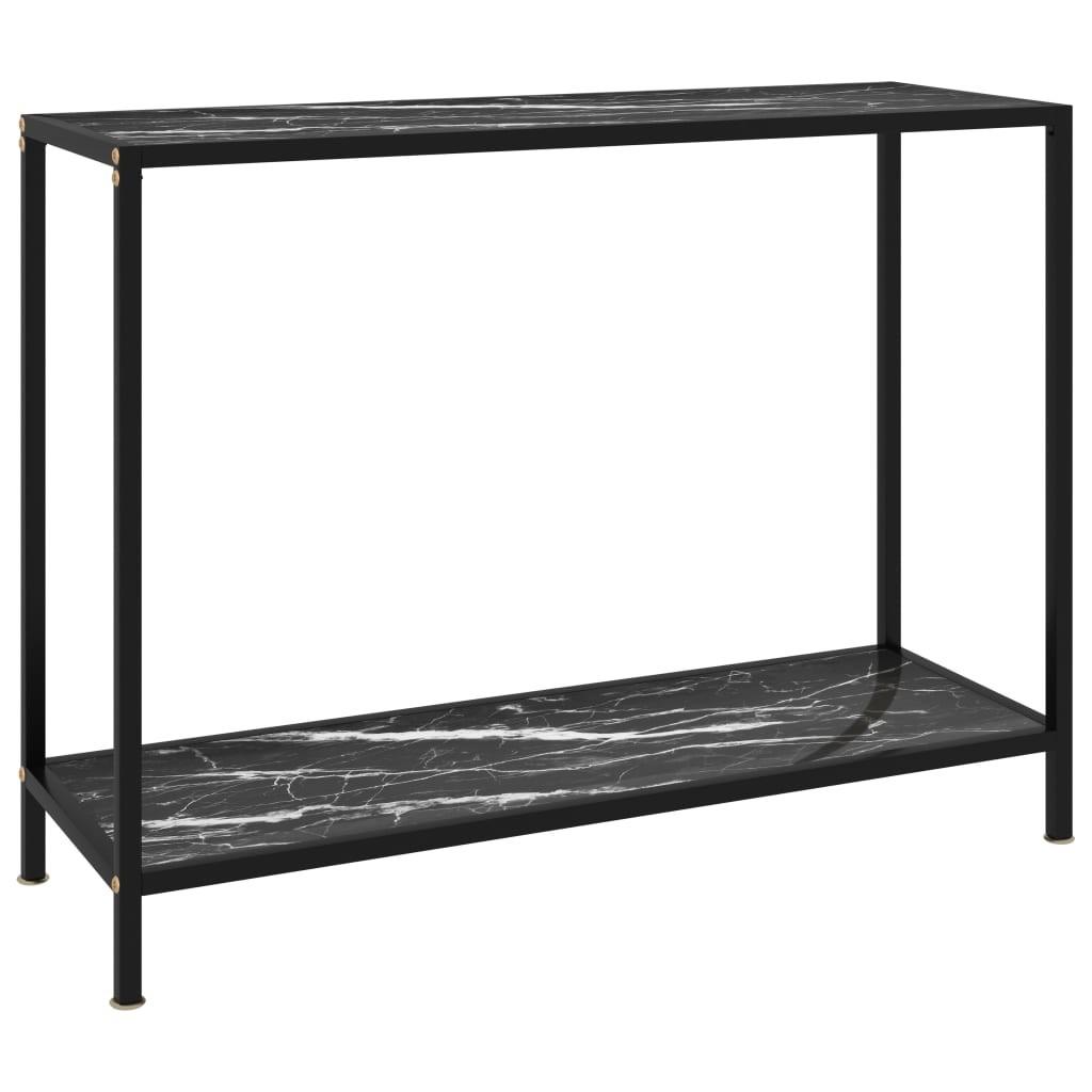 Konsolbord 100x35x75 cm hærdet glas sort