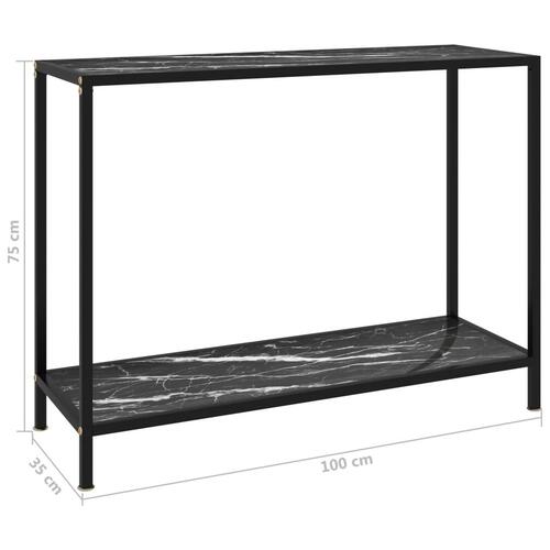 Konsolbord 100x35x75 cm hærdet glas sort