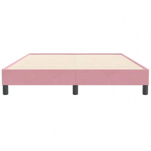 Sengeramme i fløjl - 140x210 cm, lyserød (uden madras)