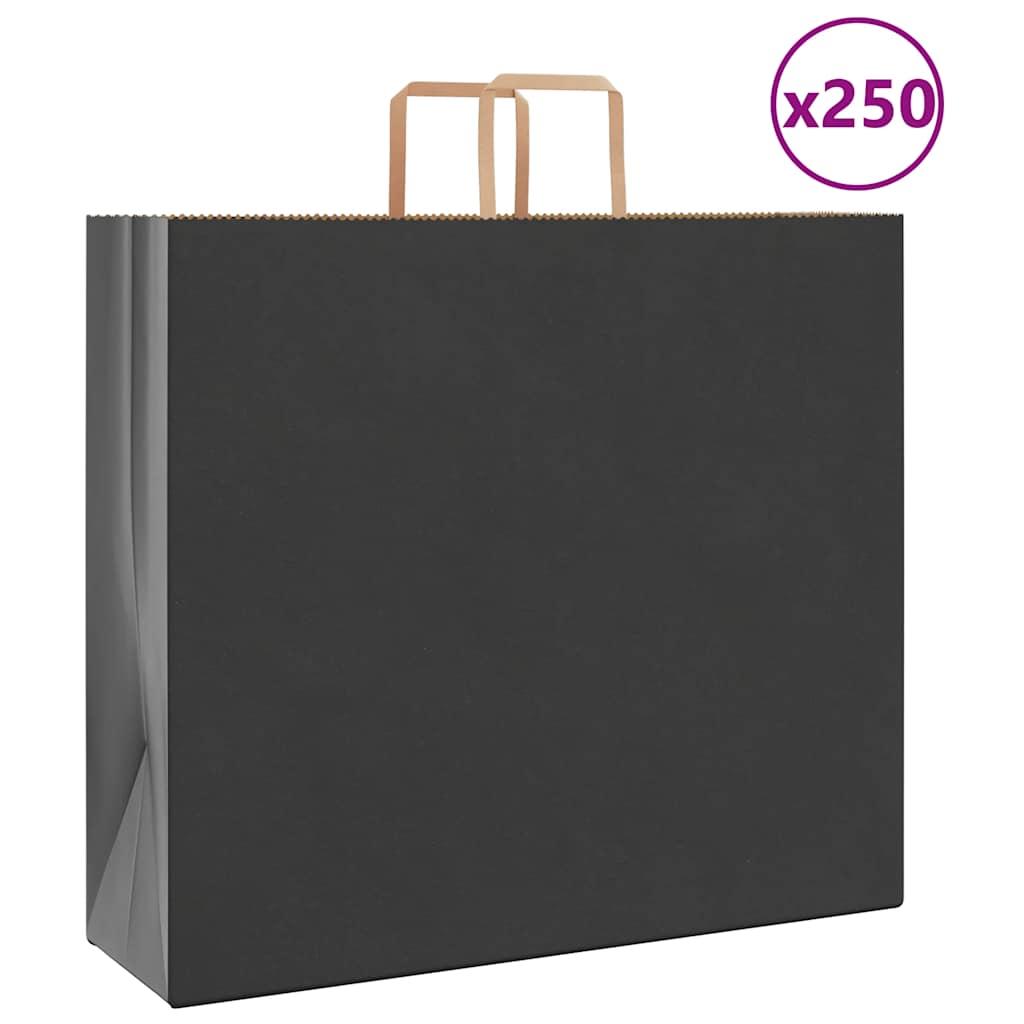 Papirposer 250 stk. med håndtag 54x15x49 cm sort billede