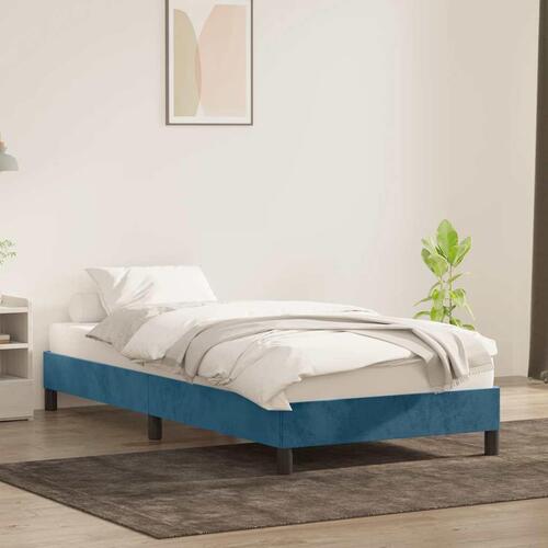 Sengeramme uden madras 80x220 cm fløjl mørkeblå