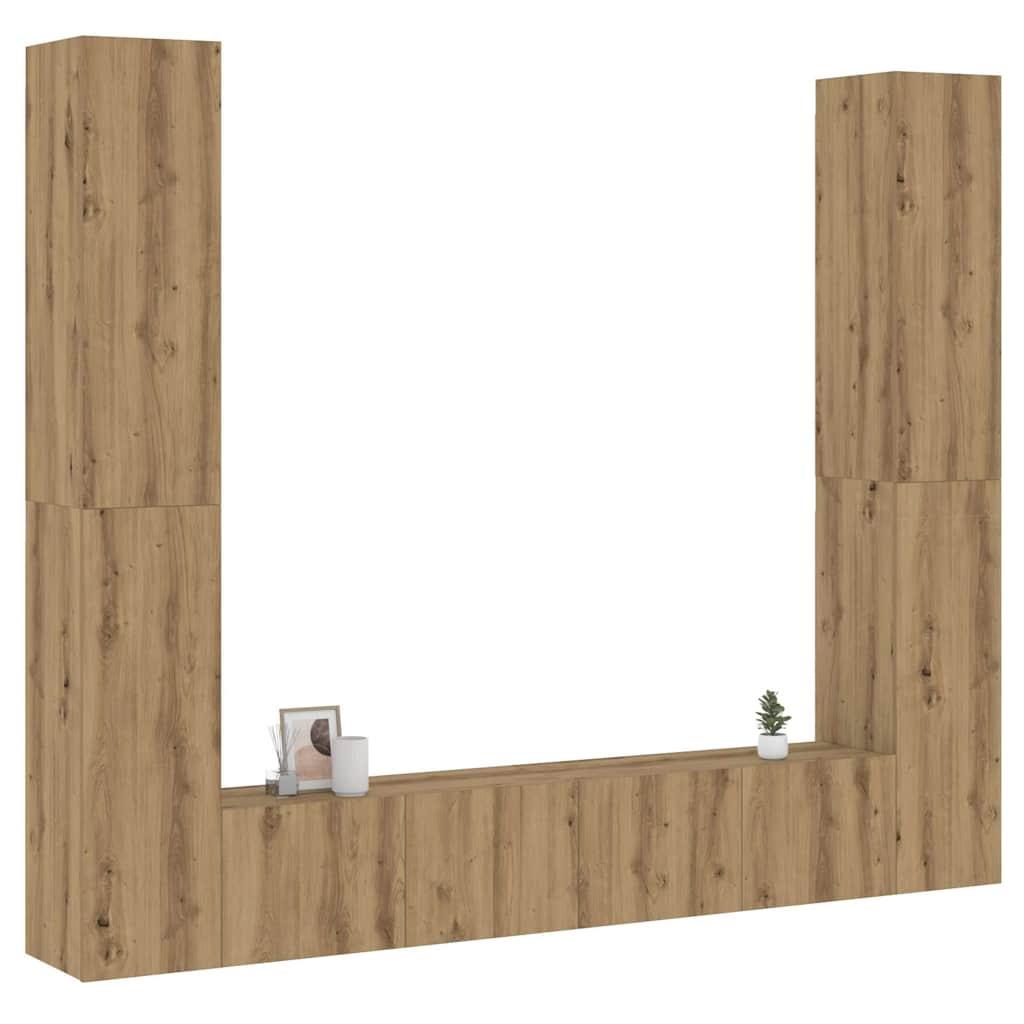 Tv-Skabssæt 6 Dele Konstrueret Træ - artisan eg / 90 cm