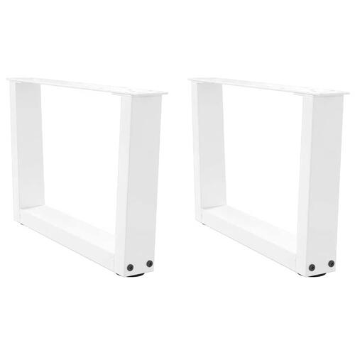 Spisebordsben V-form 2 stk 50x(30-31,3) cm stål hvid