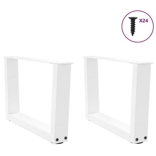 Spisebordsben V-form 2 stk 50x(30-31,3) cm stål hvid