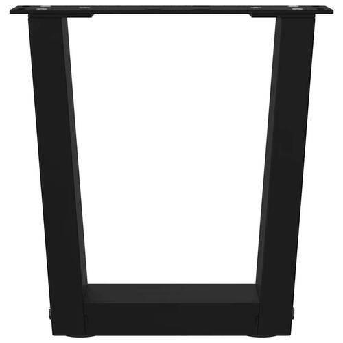 Spisebordsben V-form 2 stk 30x(30-31,3) cm stål sort