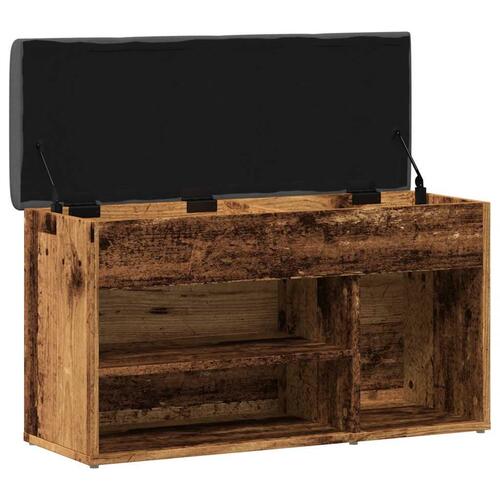Skobænk 82x32x45,5 cm konstrueret træ antikt træ