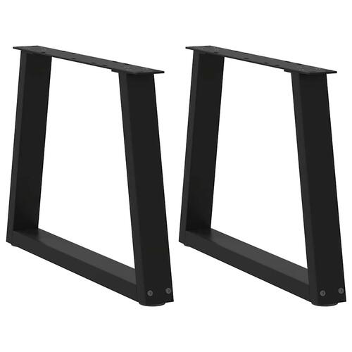 Spisebordsben V-formet 2 stk. 60x(42-43,3) cm stål sort